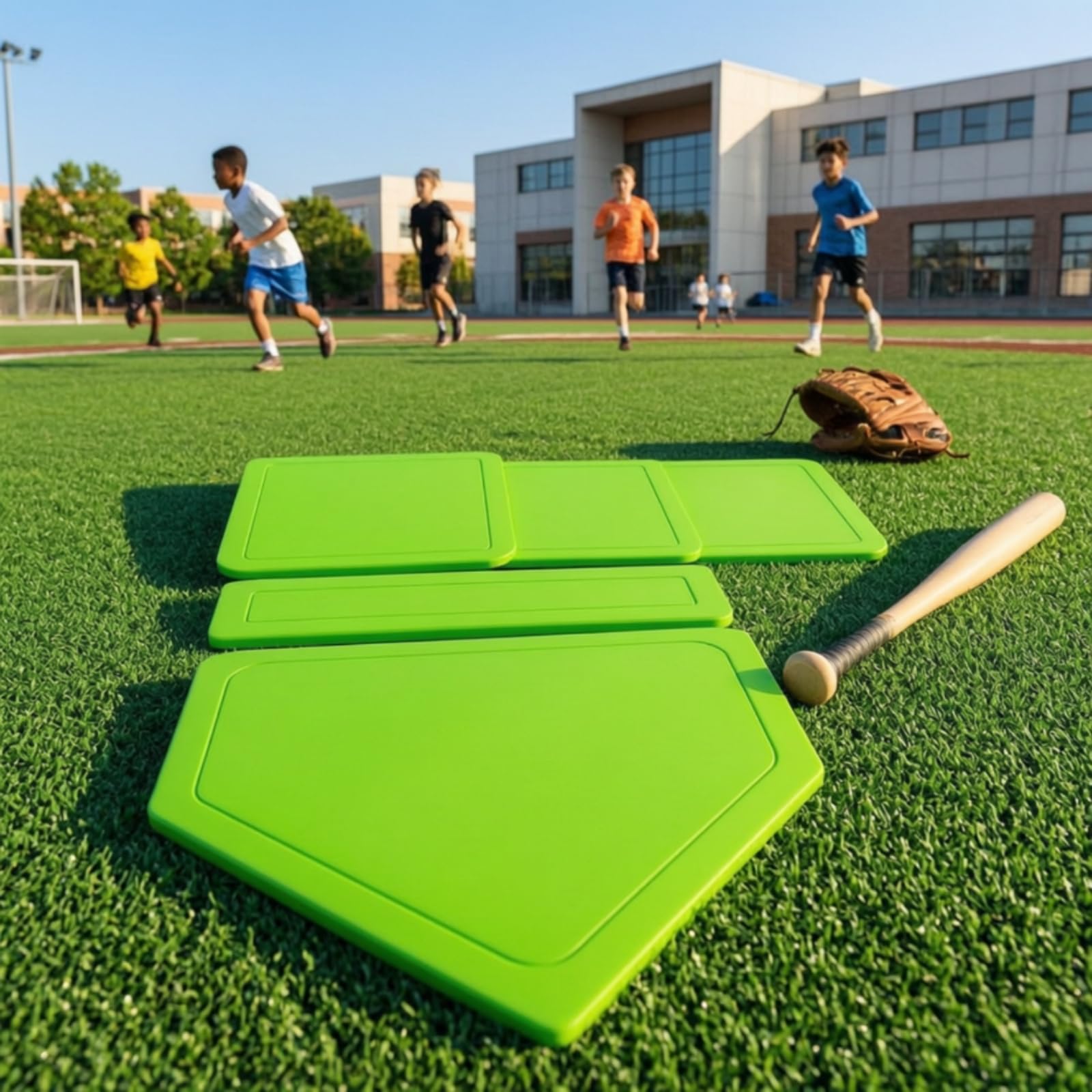 5 Pezzi Set di Tappetini da Gioco Baseball Portatile Set di Tappetini da Gioco per Baseball Gomma Antiscivolo Attrezzatura Sportiva per Scuole, Parco