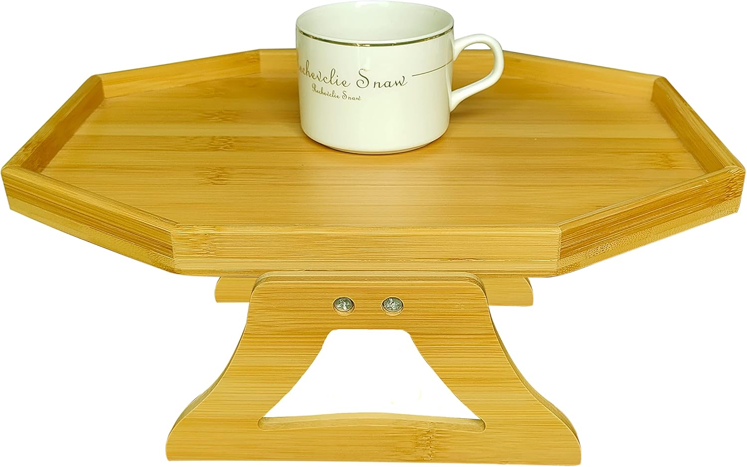 BBLFH Couch Cup Holder Tray Tables Natural Bamboo Sofa