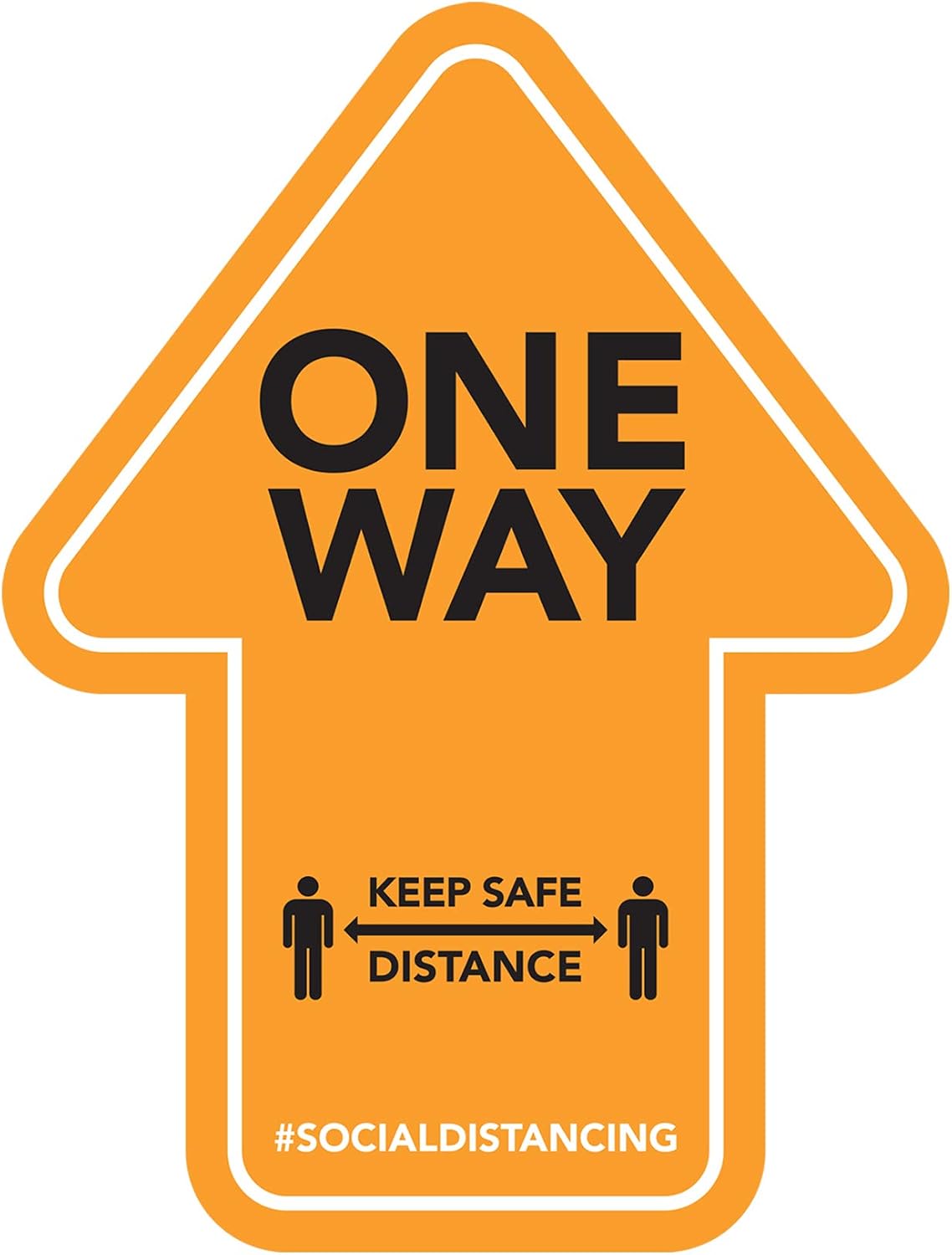 One Way - Floor Sticker - Retail Style - 4 Pack (Yellow)