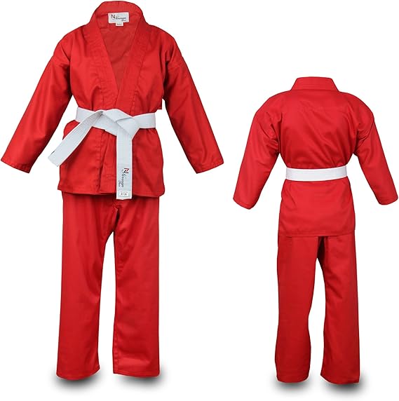 NORMAN Red Children's Karate Suit Free White Belt Kids Karate suit Amazon.co.uk Sports & Outdoors