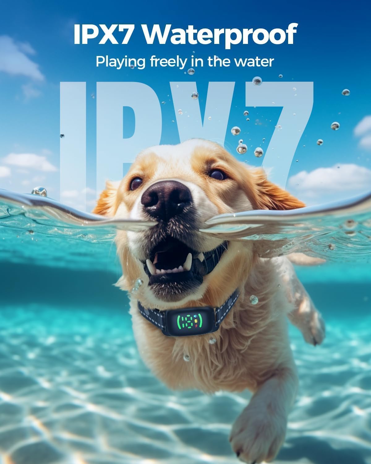 Shock Collar for Dogs with Remote for 8-120 lbs Medium Large Dogs, 4500FT Rechargeable IPX67 Waterproof e Collars with Light (0-3)