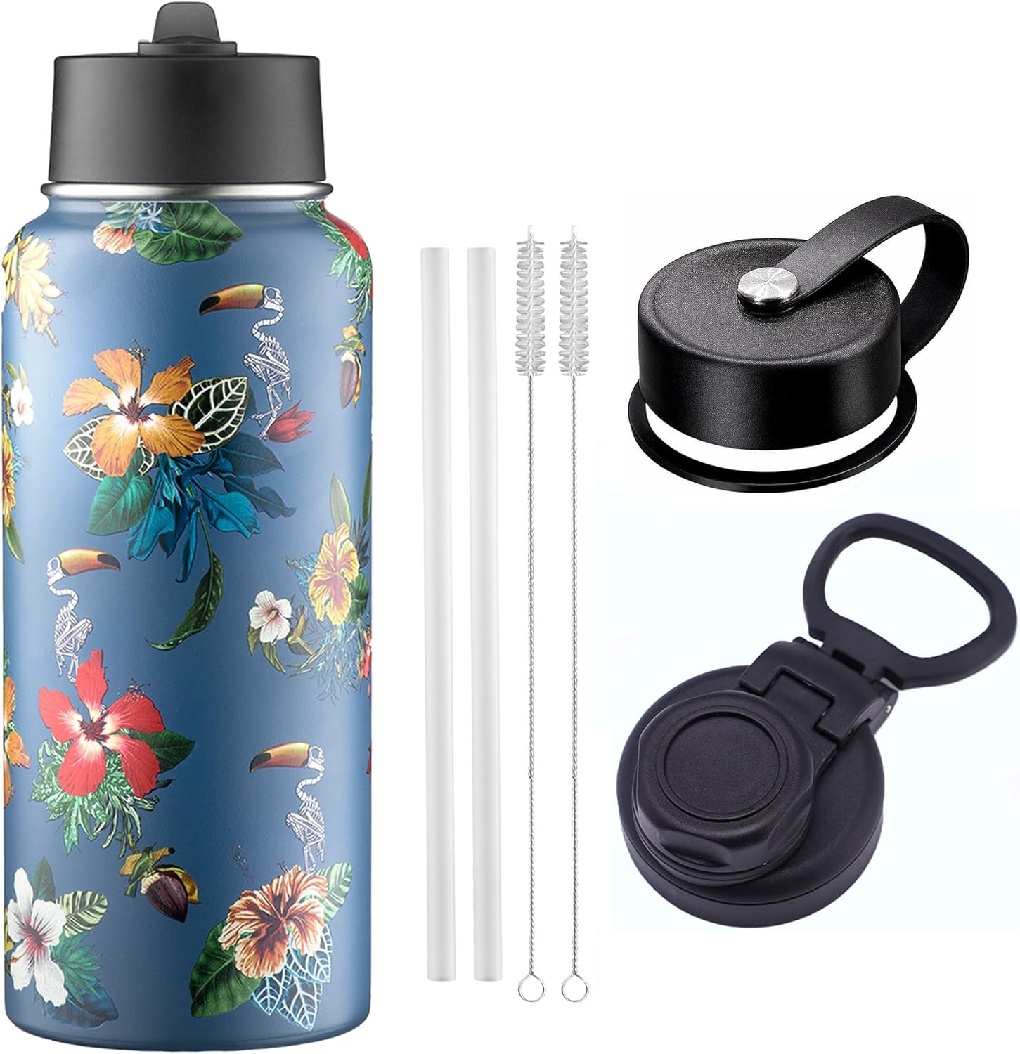 URBANCAN 32 oz Insulated Water Bottle with Straw, Chug & Cap Lids - Drink In Style with Stainless Steel Water Bottles for Sports, Gym & Travel - Premium Double Walled Thermos Flask - Toucan't See Me