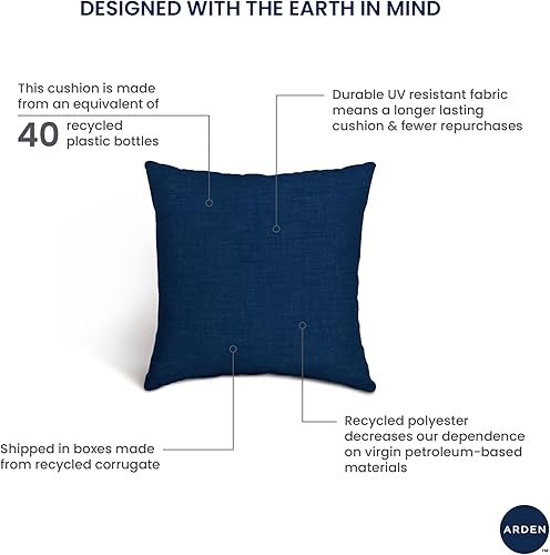 Vista 42 de Arden Selections Cojín decorativo para exteriores, paquete de 2, 16 x 16 pulgadas, aguamarina Leala Aqua Leala
