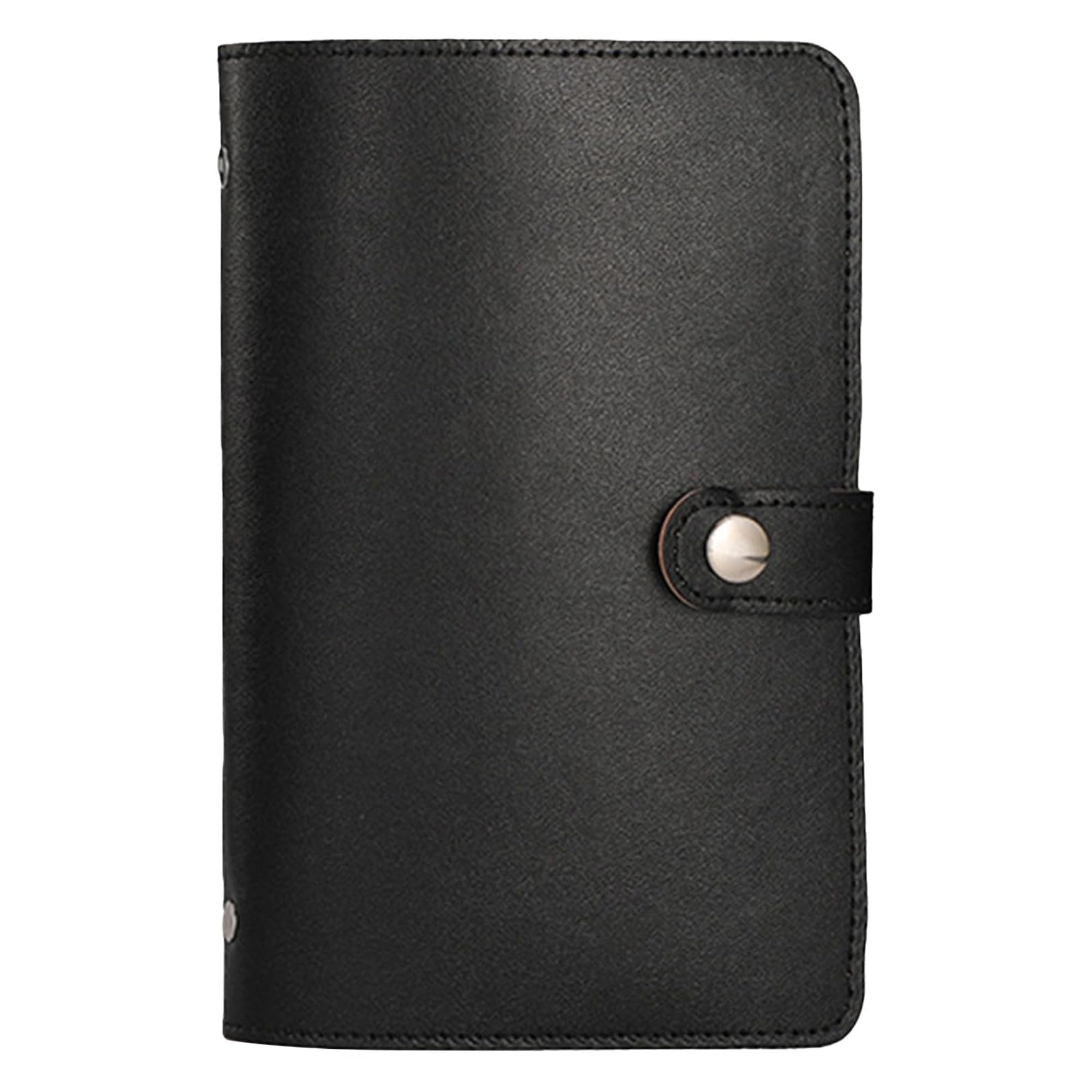 100 Envelope Savings Challenge Book: PU Leather Money Saving Wallet | 50 Double-Sided Pages Cash Saving Binder Holds Up to 100 Banknotes for Cash Budget Planning (Black)
