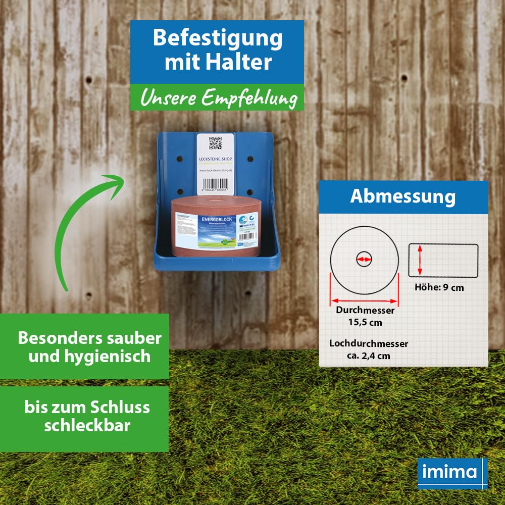 Mineralleckstin Pferd ENERGOBLOCK Salzleckstein Set 2 x 3kg - Salzlecksteine für Pferde, Schafe, Ziegen, Wild und Rind - Salz Leckstein Mineralstein