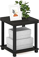 Vista 18 de Furinno JUST - Mesa auxiliar lateral, mesa auxiliar de 3 niveles, mesita de noche con estantes abiertos, mesita de luz, ensamblaje sin herramientas