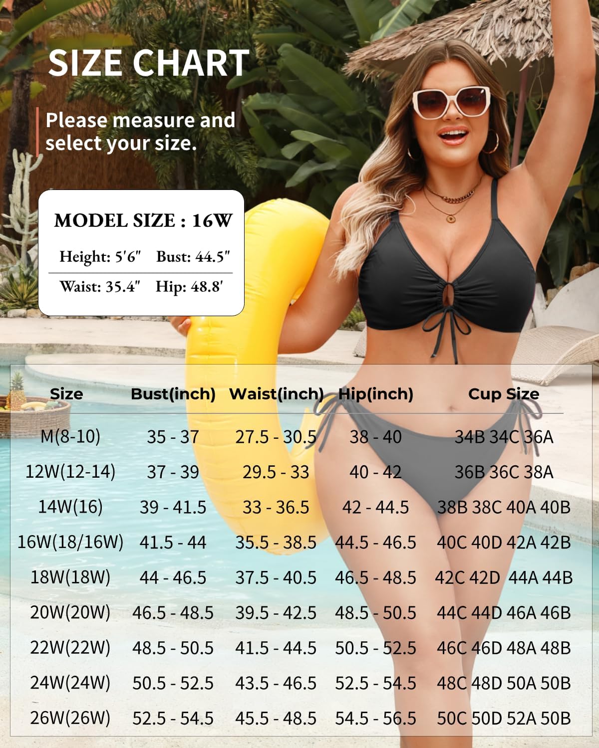 Daci Women's Plus Size Triangle Bikini Set, Sexy Tie Front Two-Piece Swimsuit - Image 6