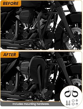 XFMT Motorcycles Vivid Black Lower Vented Leg Fairing W/Speaker Box Pods & Grills Fit For Harley Touring Air-Cooled Road King Street Glide Road Glide Electra Glide 2014-2024