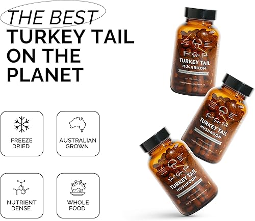 Miniatura 3 de Forest Super Foods Hongo entero de cola de pavo cultivado en Australia (incluye micelio), ideal para la salud intestinal + apoyar las defensas