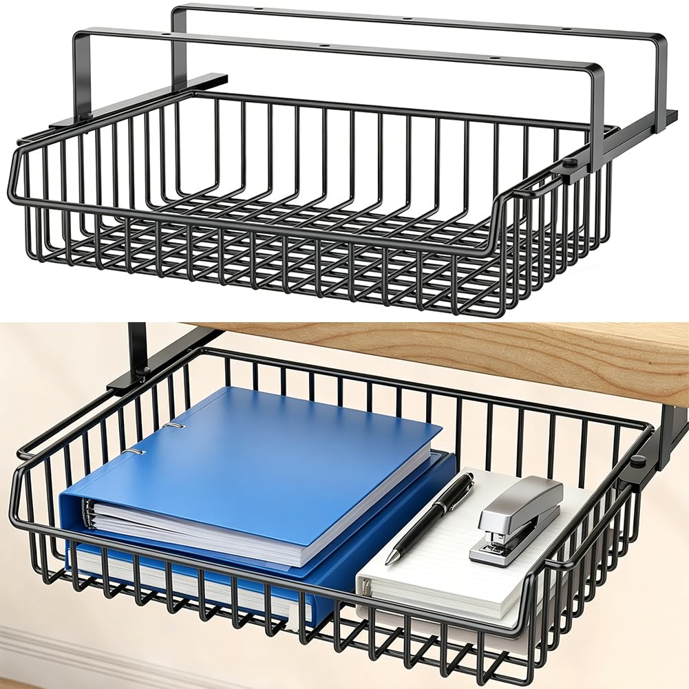 Schublade Unter Schreibtisch, Metallgeflecht Versteckte Schublade, Versteckte Schublade Unter, Regaleinhängekorb für Küche, Speisekammer, Büro, Schreibtisch