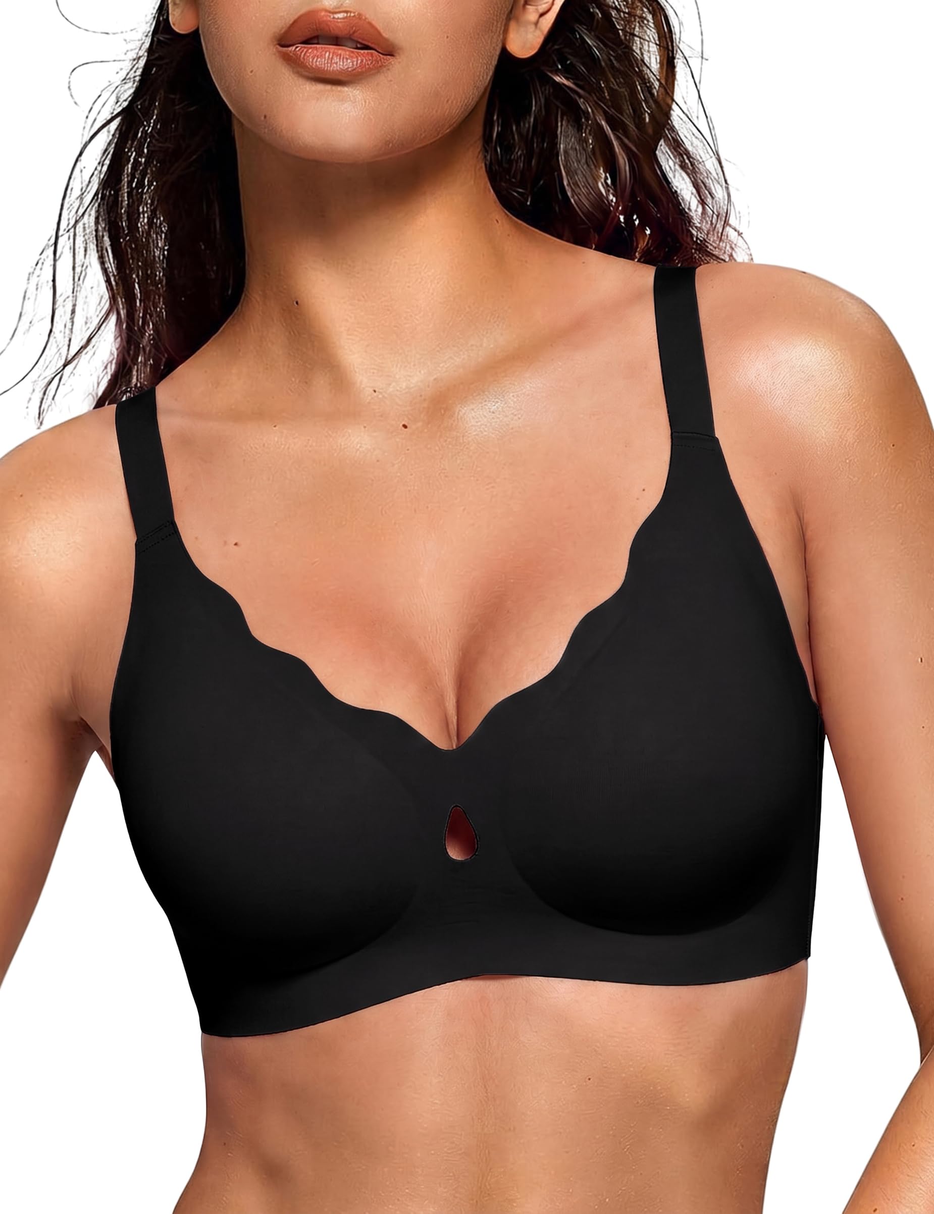 Bh Damen Ohne Bügel Seamless Bra Weicher Komfort Alltag Damen Schwarz S