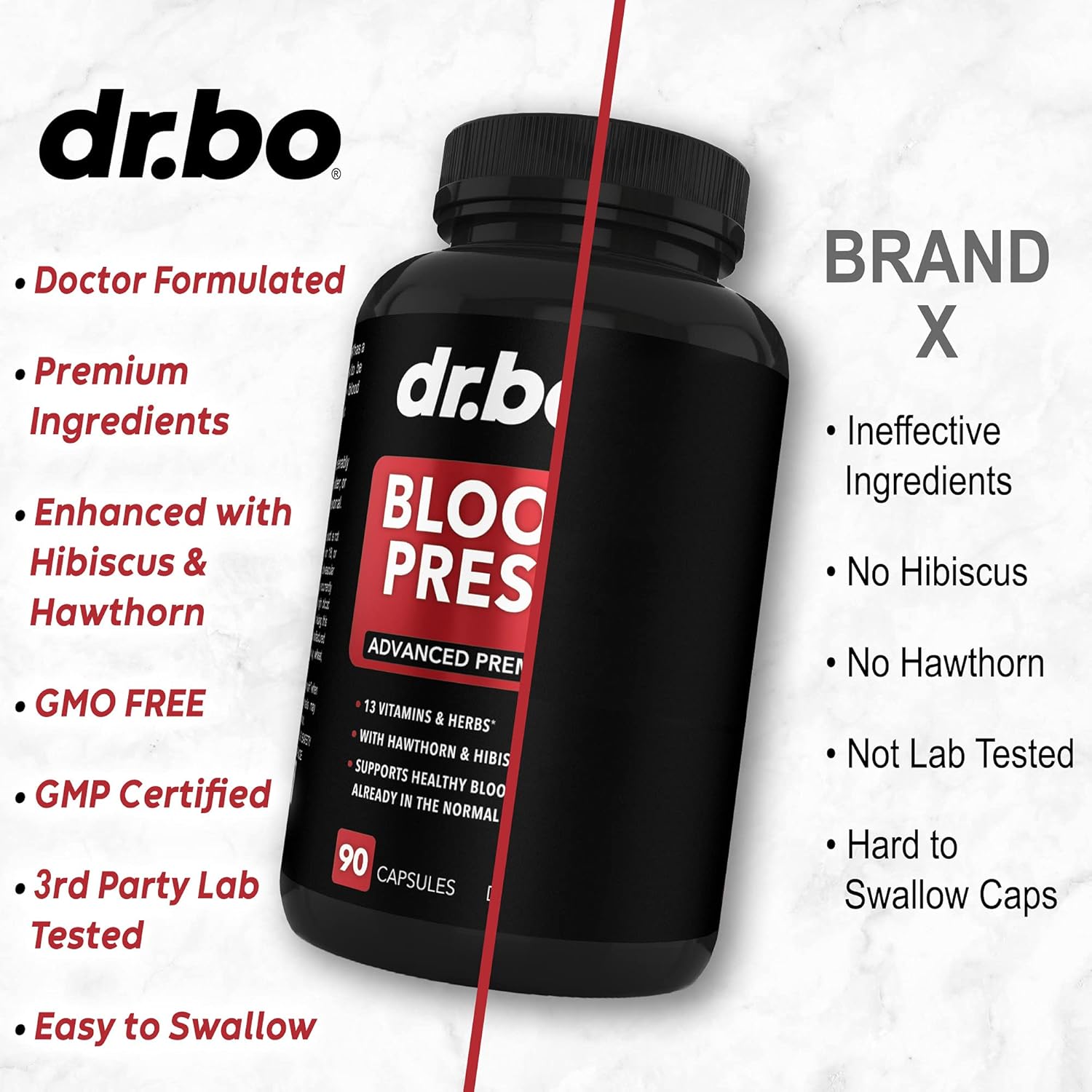 Blood Pressure Support Supplement Pills - Herbal Heart Health Supplements with Natural Hawthorn, Garlic & Hibiscus Extract Formula for Hypertension - High Circulation Health Vitamins & Herbs Capsules : Health & Household