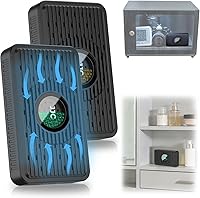 Vista 1 de Paquete de 2 deshumidificadores desecantes recargables para almacenamiento con cable USB-C, reutilizable, portátil, absorbente de humedad y humedad