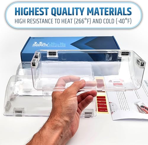 Miniatura 8 de Potente deflector magnético de aire y calor (paquete de 3) para techo, piso y pared, nunca se caerá, ajustable de 9.2 a 16 pulgadas, imanes de