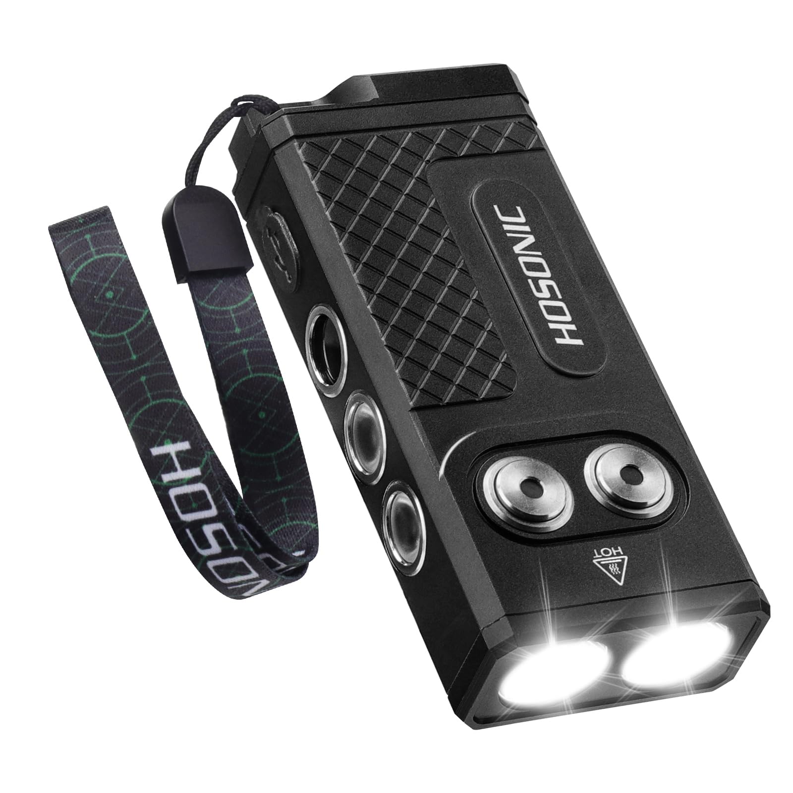 HOSONIC D16 Small Torches Led Super Bright 2060 Lumen, 365nm UV Torch USB Rechargeable with Pocket Clip and Magnetic