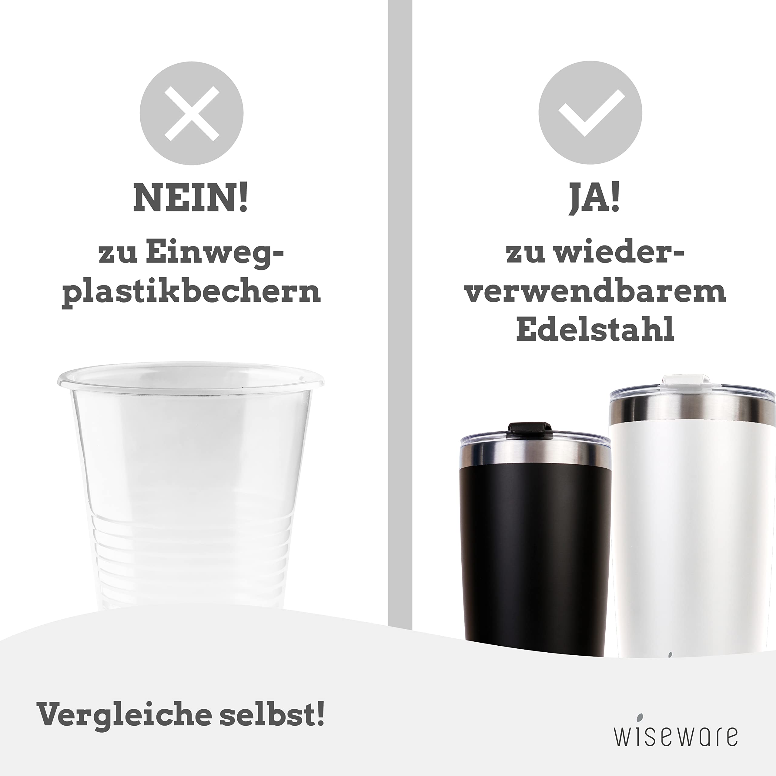 Kubek do kawy ze stali nierdzewnej, termiczny, 600 ml, wykonany z metalu, kubek podróżny, nie zawiera BPA, kubek termiczny z podwójnymi ściankami, kubek do kawy i herbaty (biały, 10 sztuk)
