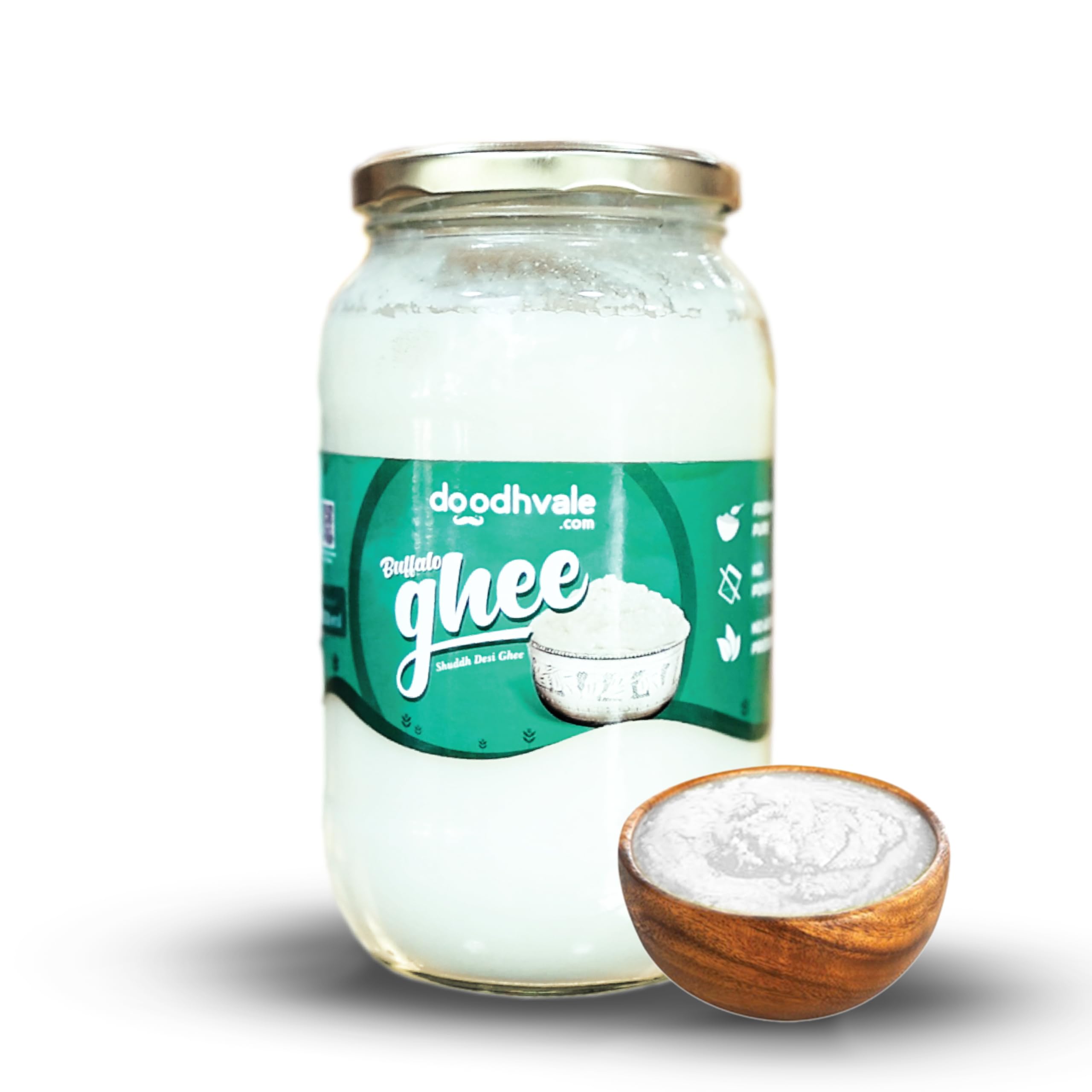 Doodhvale Farms Ghee | 900ml | Murrah Buffalo Desi A2 Ghee, Traditional Bilona Method, Pure Danedar Ghee, Grass-Fed, Curd-Churned,Fresh Milk Used, Lab Certified, Natural & Healthy (Pack of 1) (B0BH69D34Q) Amazon Price History, Amazon Price Tracker