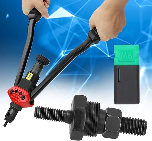 Miniatura 3 de Herramienta de remache M6, puntas de remache, cabeza manual de tuerca, puntas de cabeza de remache de acero aleado, mandril de repuesto,