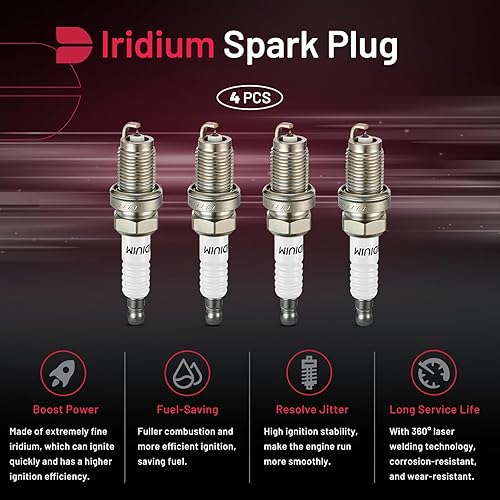 Miniatura 3 de BDFHYK Juego de 4 bujías iridio compatibles con Acura RSX 02-06 compatible con Honda Accord 03-07, Civic 06-11, CR-V 02-09, Element 03-11,2.0L 2.4L