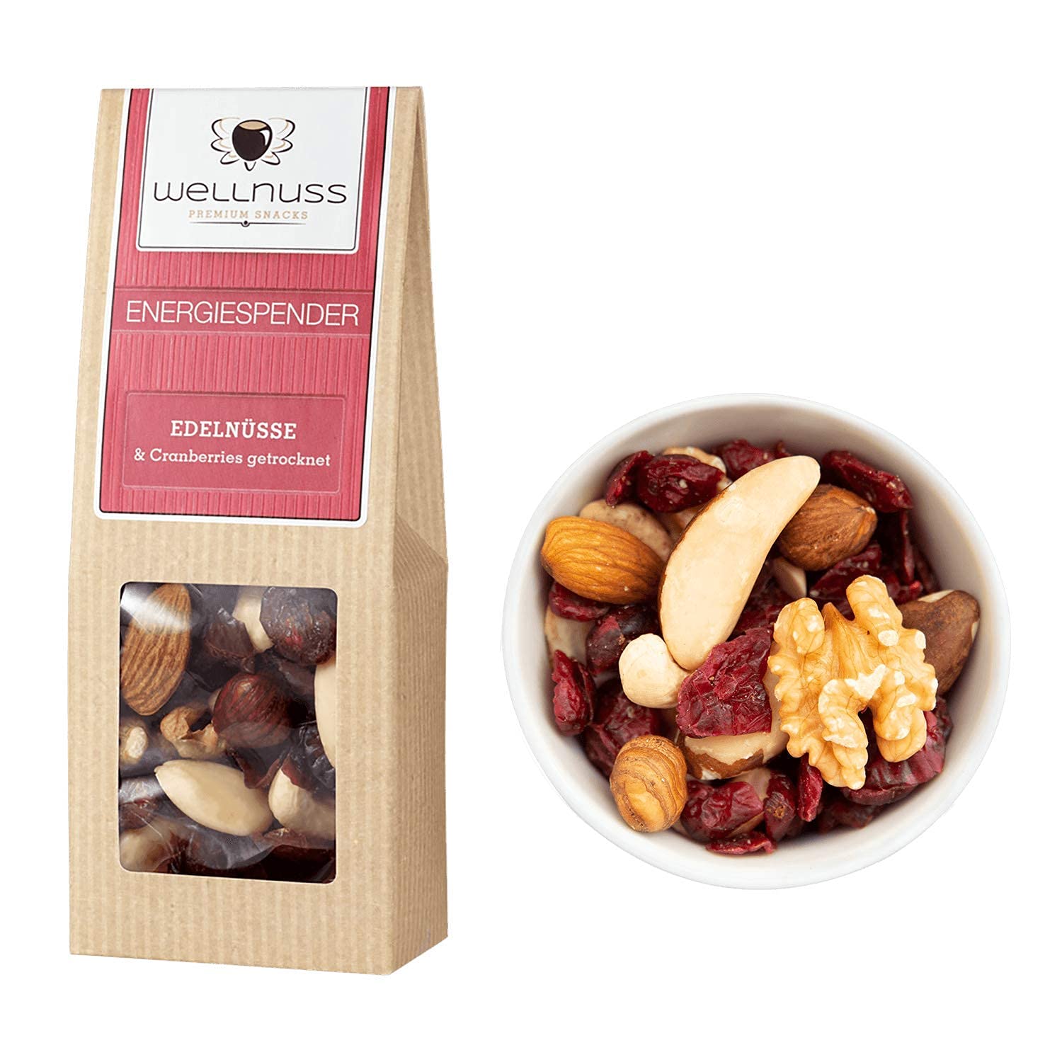 WELLNUSS Gourmet Geburtstagsgeschenk Feinkost Geschenkset Birkenholzbox 8 Nussmischungen Schokoladen-Snacks