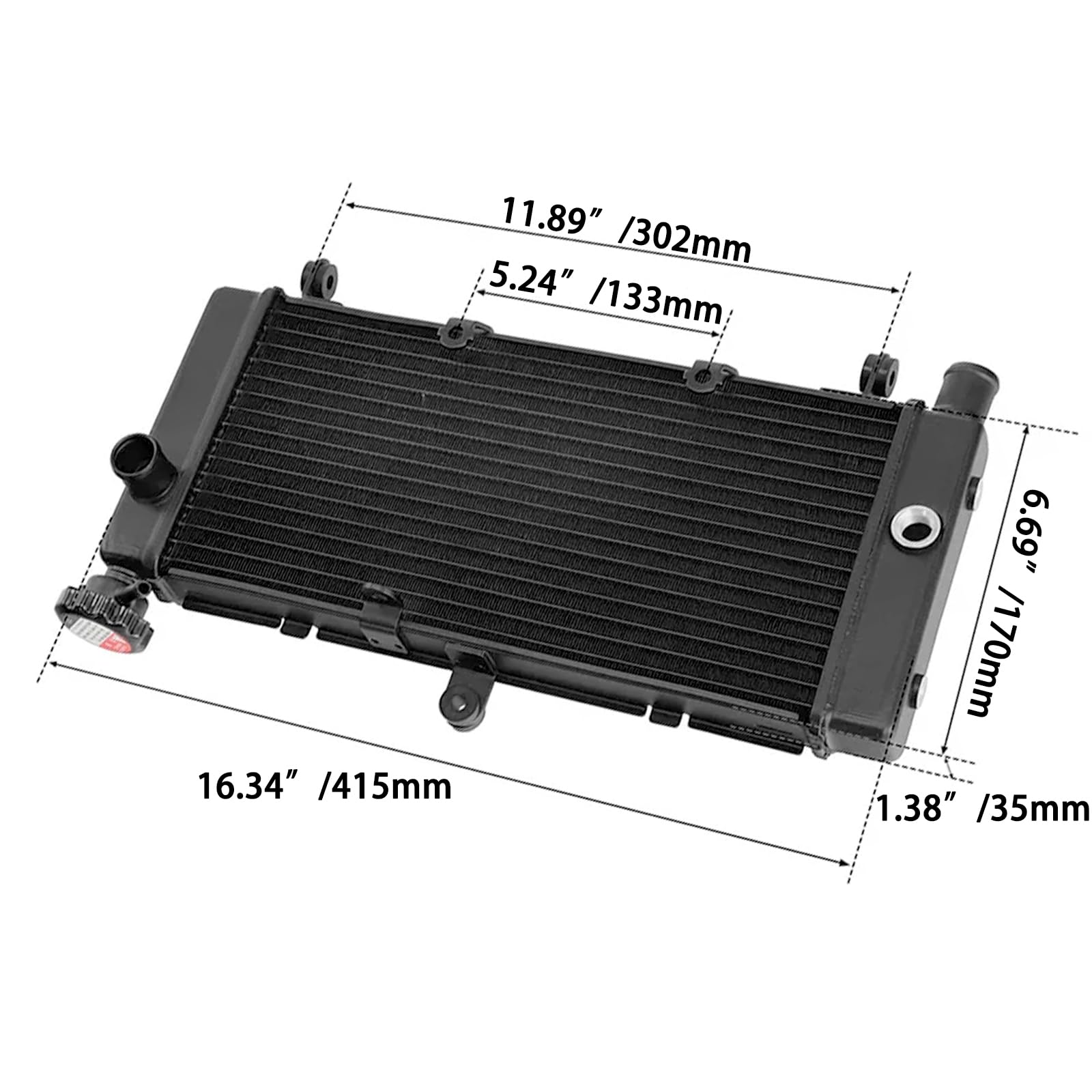 Radiatore Raffreddamento Motore Moto per Honda CB600F HORNET 600 1998-2006, Nero