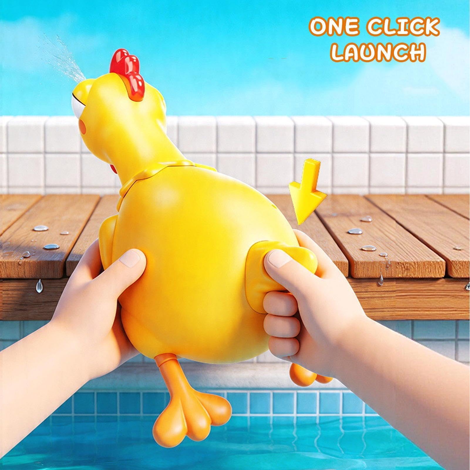 Pistola Ad Acqua Elettrica Pollo Divertente a Lunga Gittata | Spruzzatore Per Giochi D'Acqua All'Aperto per Bambini sopra i 6 anni Piscina Spiaggia Giardino Cortile