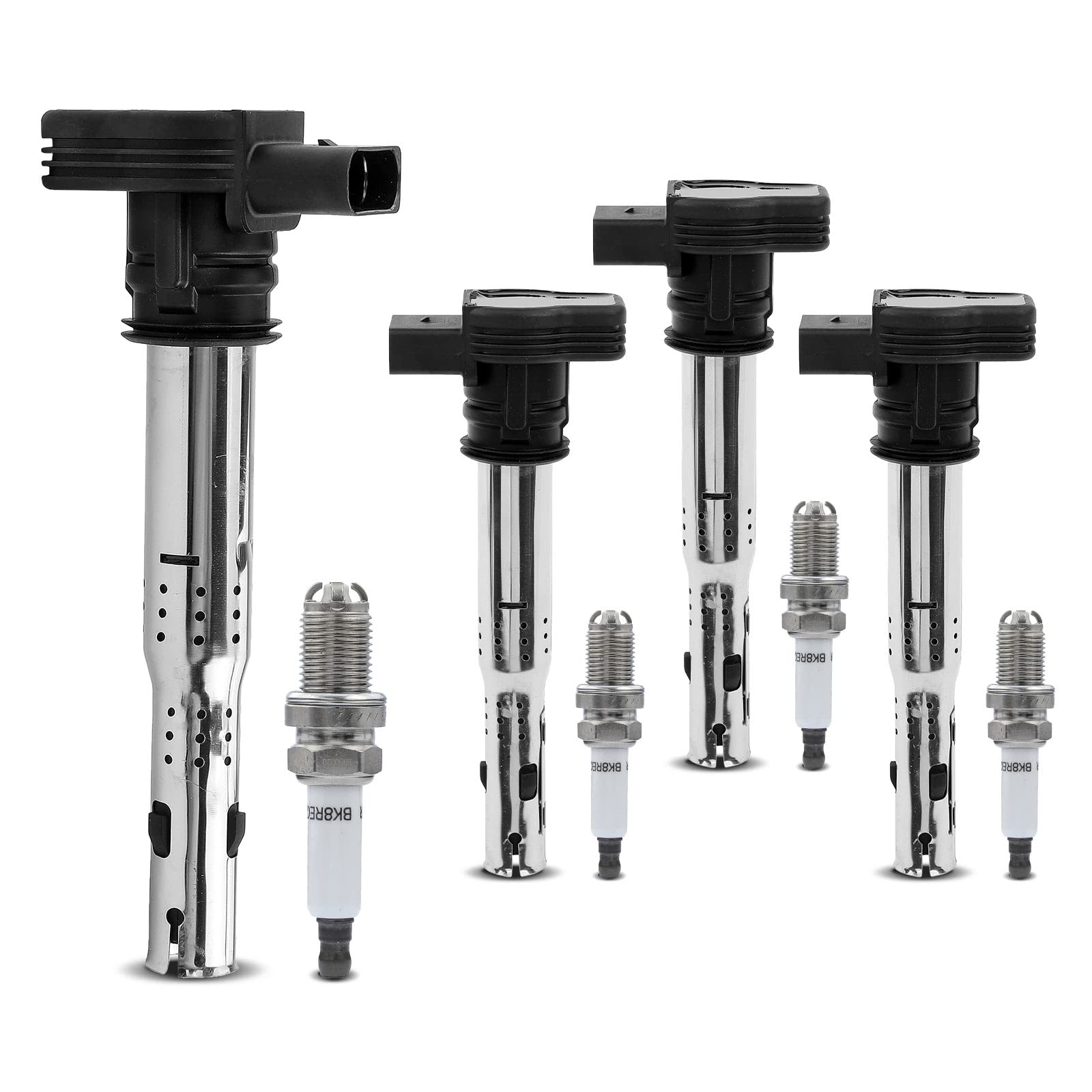 Frankberg 4 bobinas de encendido + 1 bujía | Compatible con: Altea XL 5P5 5P8, T.o.u.r.a.n 1T1 1T2, Golf Plus 521 5M1, O.c.t.a.v.i.a II 1Z3, TT 8J3