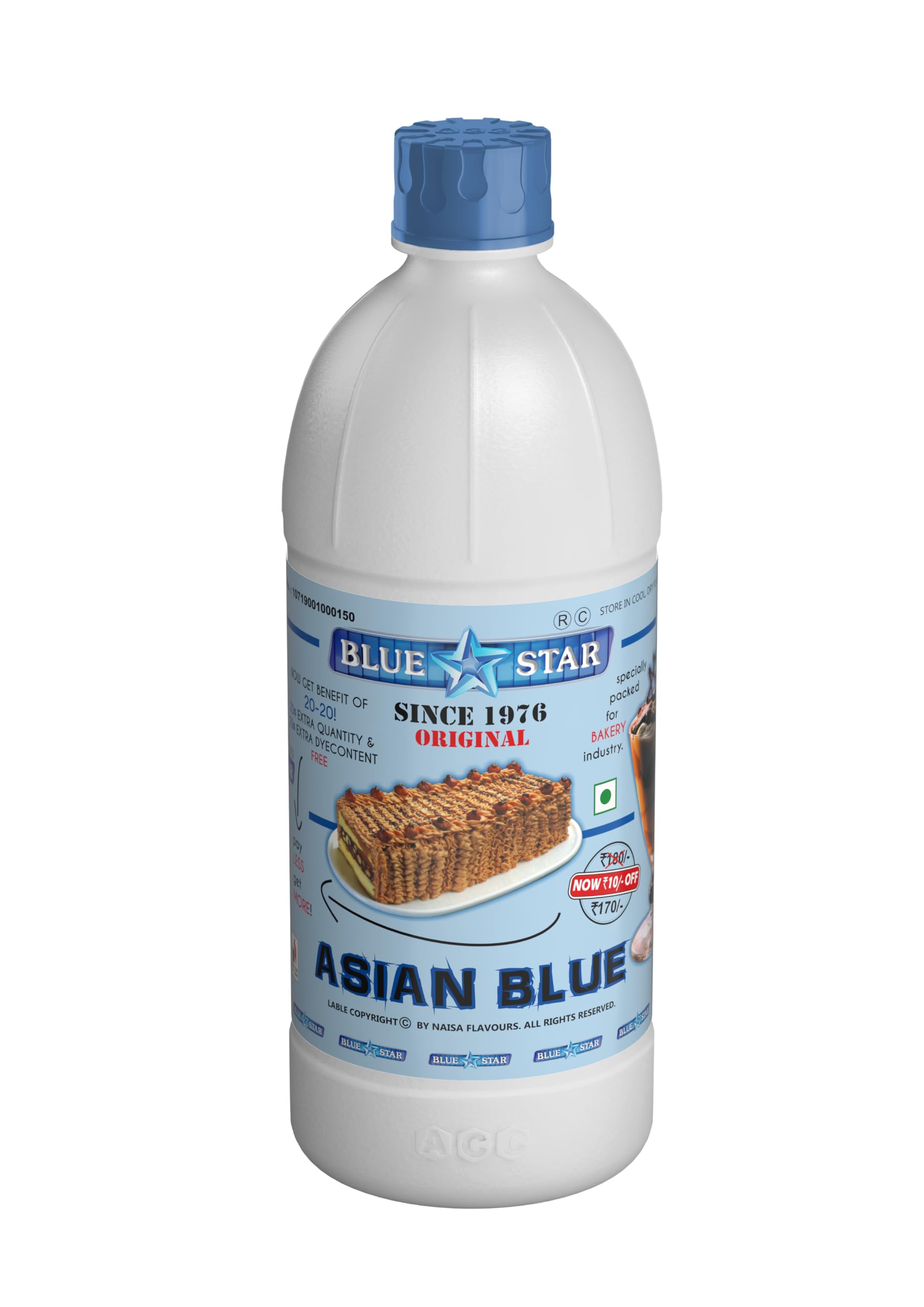 Bluestar Asian Blue Liquid Food Colour | 500ml Pack of 1 Bottle | Synthetic Food Colour (B0D8JTG4CB) Amazon Price History, Amazon Price Tracker