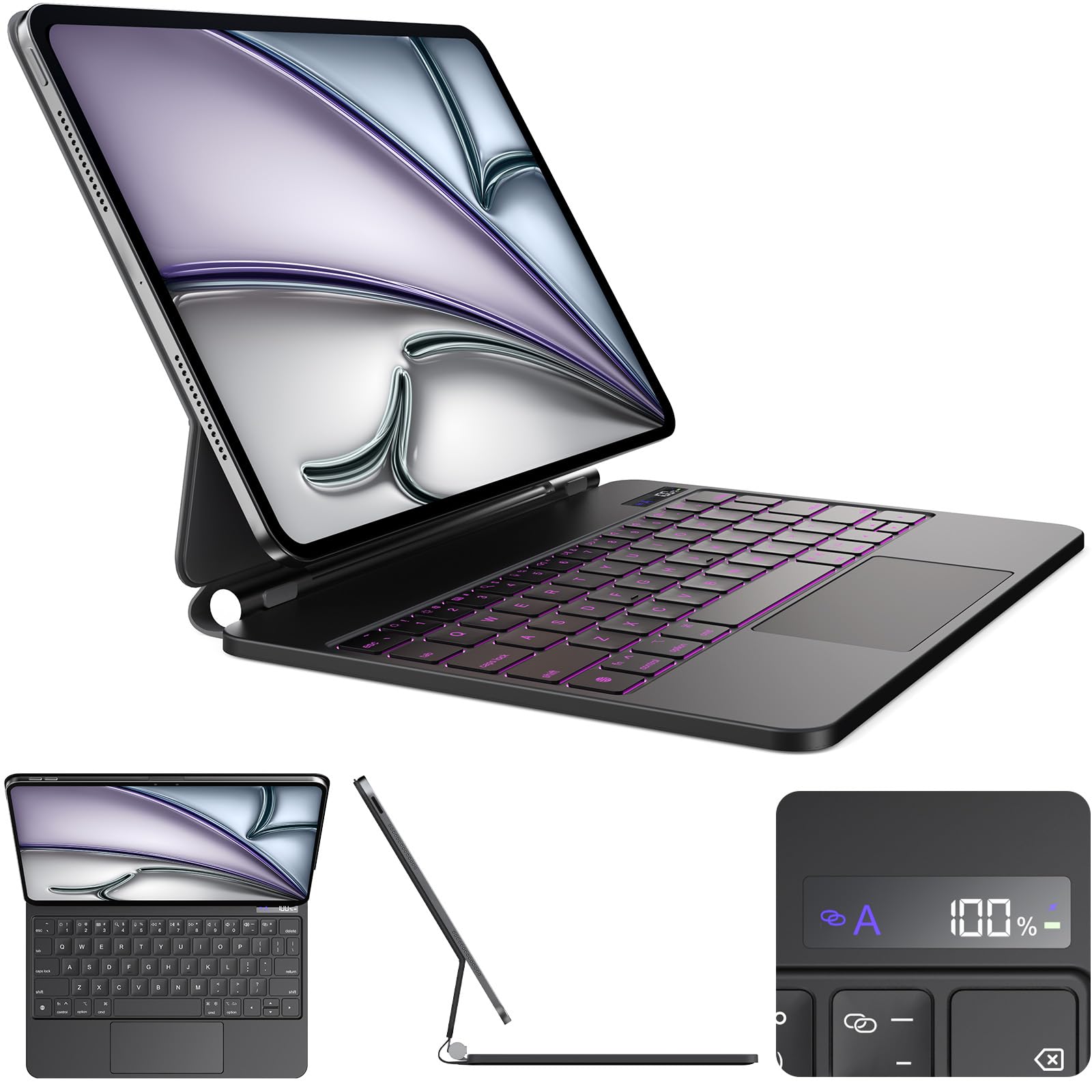 CSZZACME 磁気キーボードケース　iPad pro M4 M5 11インチ Amazon.com: for iPad Pro 11 inch M5 2025 & M4 2024 case with