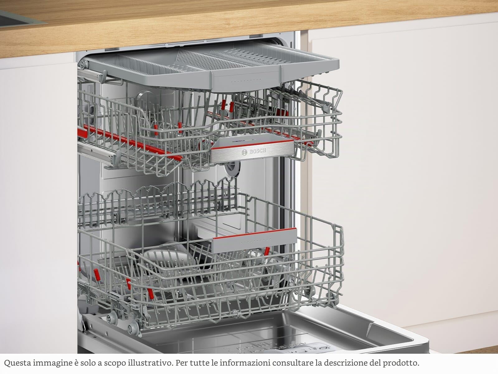 Bosch SBV6ZCX16E Serie 6 - Lavastoviglie XXL 60 cm, completamente integrato, cassetto portaposate, prodotto in Germania, estremamente silenzioso, programma intelligente, cesti Max Flex Rackmatik, Home