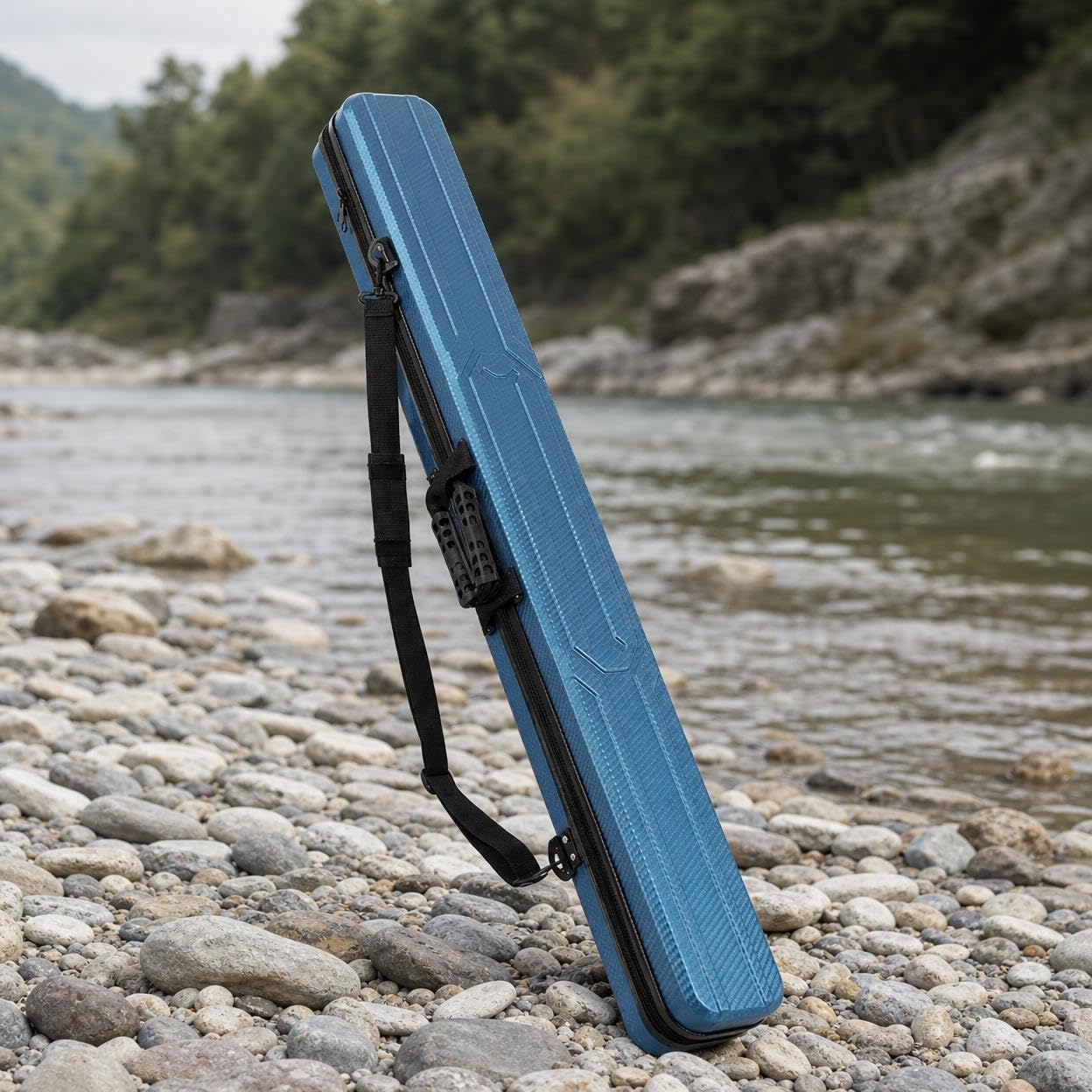Contenitore per Canne da Pesca Custodia Borsa Tubo Astuccio Rigido in Tasche Interne Cinturini di Fissaggio Chiusura a Cerniera E Fibbie Adatto per, color to 1, color to 1