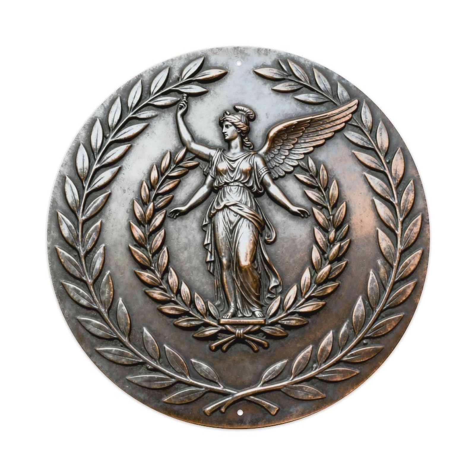 Nike Victory Olive Wreath Metal Tin Sign Plaque
