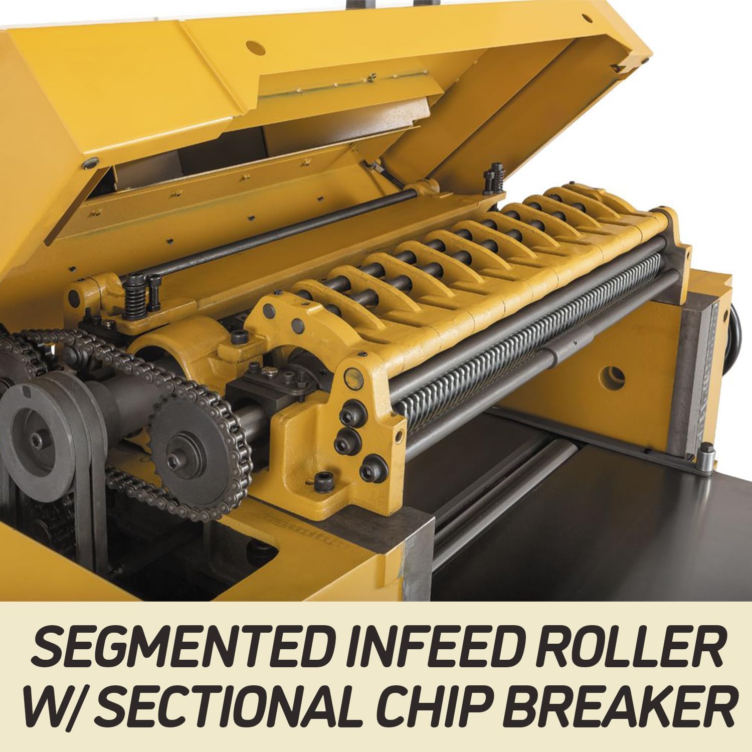 Segmented Infeed Roller with Sectional Chip Breaker