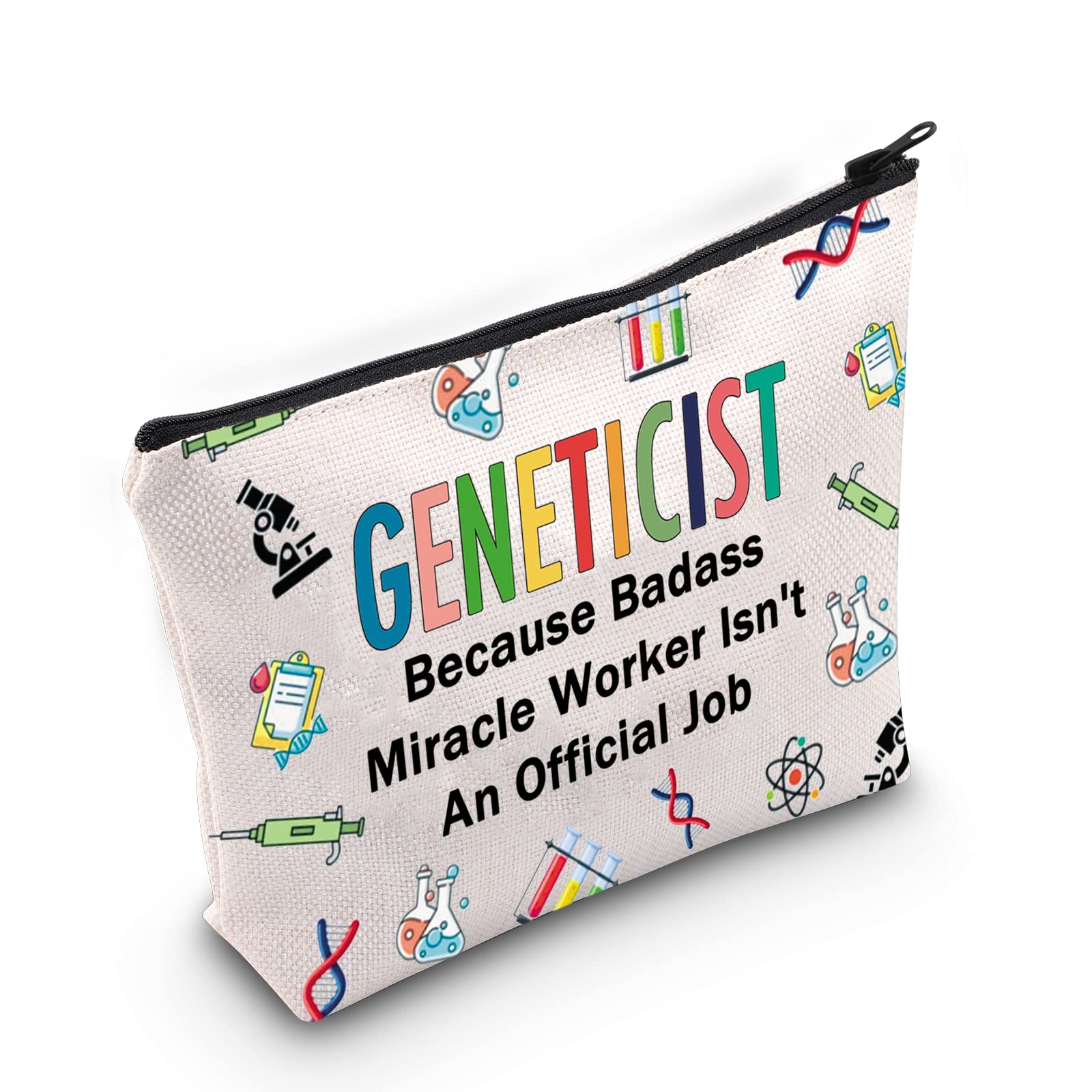 MNIGIU Geneticist Cosmetic Makeup Bag Genetic Engineer Gift Genetic Counselor Gift Geneticist Graduation Gift (Geneticist Bag)