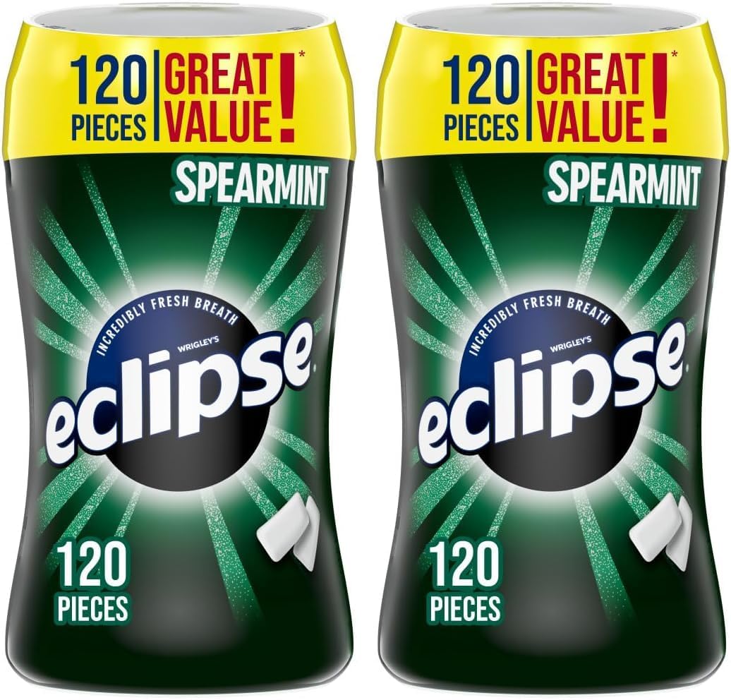 Eclipse, Sugar Free Gum Spearmint, 120 count (Pack of 2)