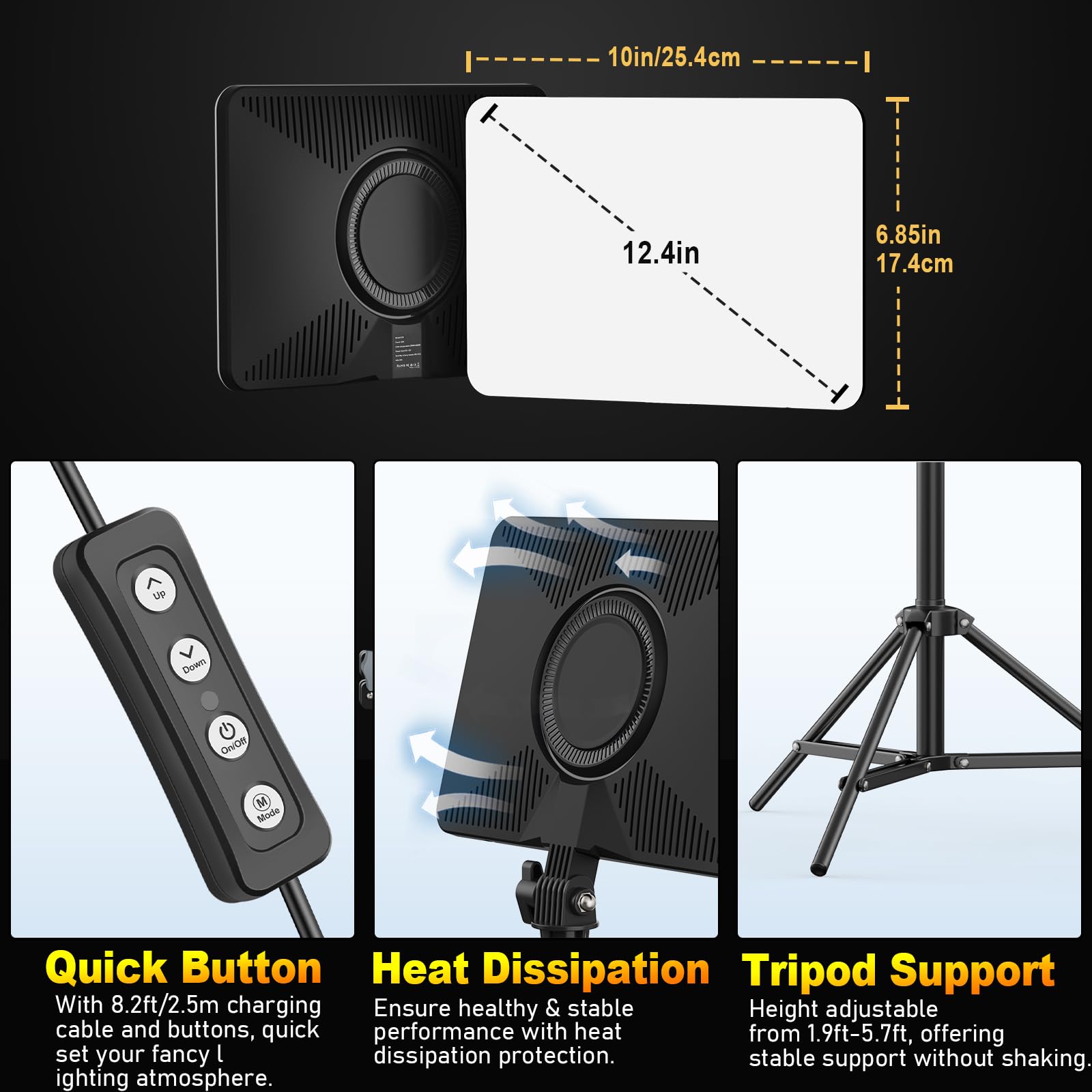 Anautin - Kit de iluminación de fotografía Mejorado de 30 W, Paquete de 2 Luces LED de Video para grabación de Video, Luces de Estudio de 3700 Lux con Soporte de trípode para fotografía, transmisión
