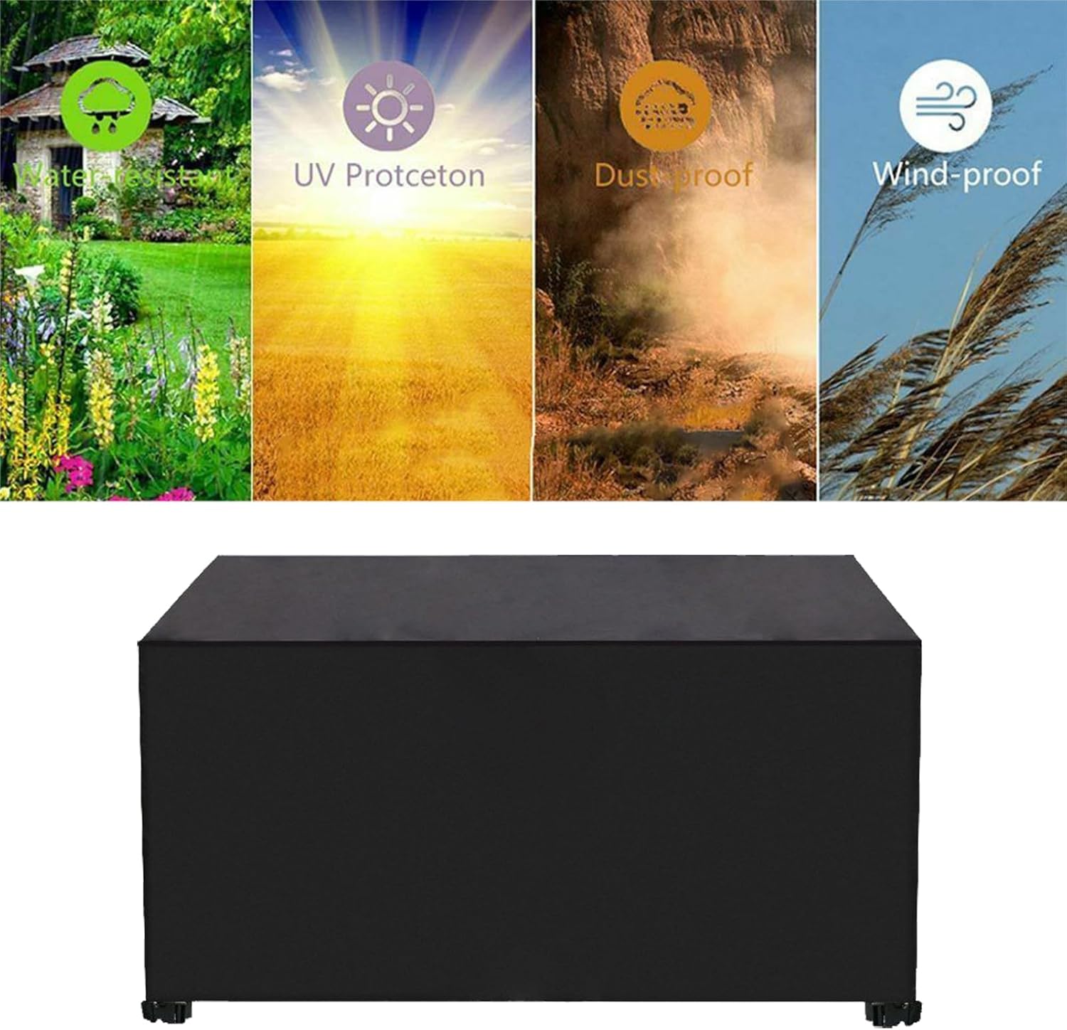 Large Patio Table Cover Waterproof, Outdoor Dining Table and Chairs Furniture Set Cover, Rectangle Couch Sectional Cover Outside, Anti-Fading, for Outdoor Furniture, Lawn, Deck