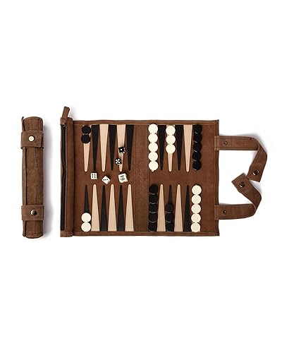 SONDERGUT- Backgammon - Backgammon en Cuir véritable - Backgammon de