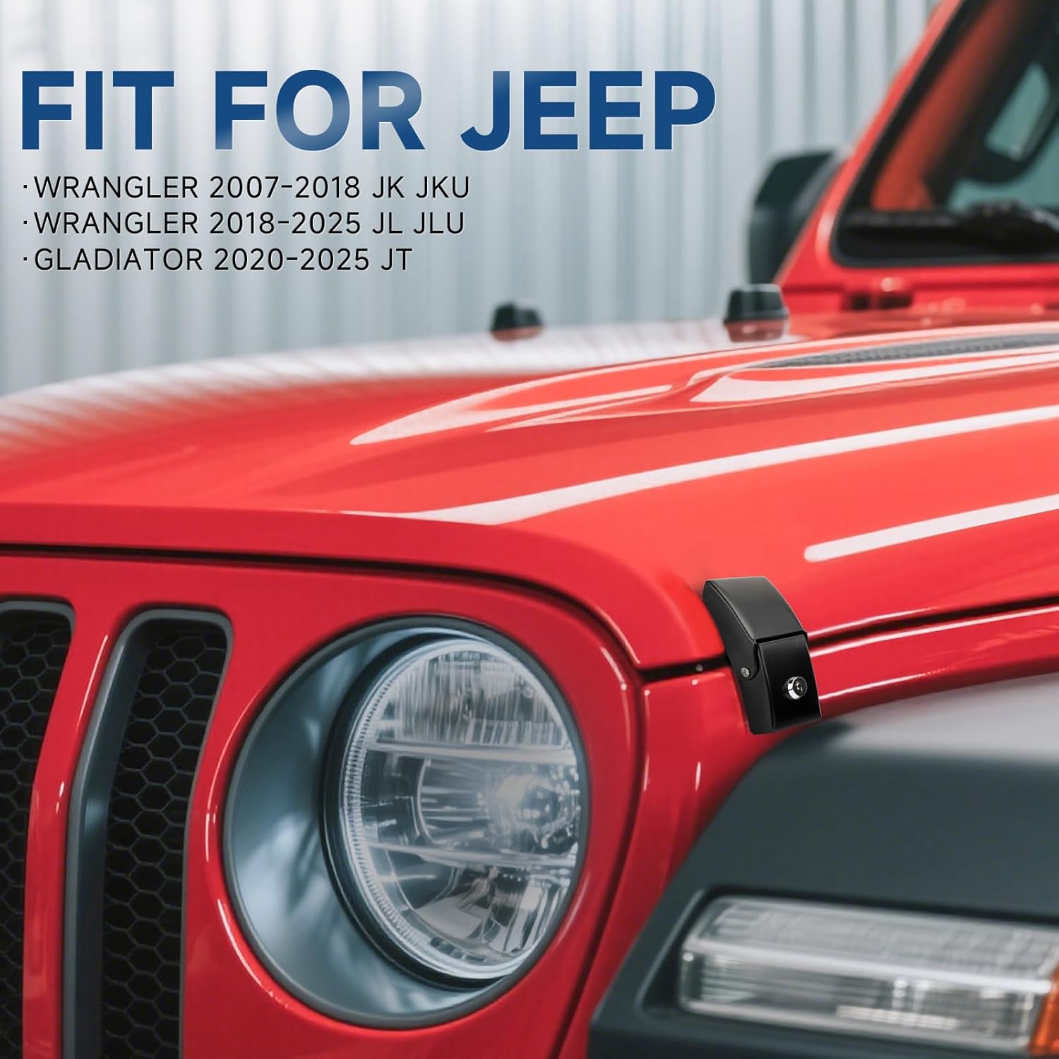 Hood Latches Locking Jeep JL JK Hood Lock Compatible with Jeep Wrangler JK 2007-2018 / Wrangler JL JLU 2018-2025 / Gladiator JT 2020-2025