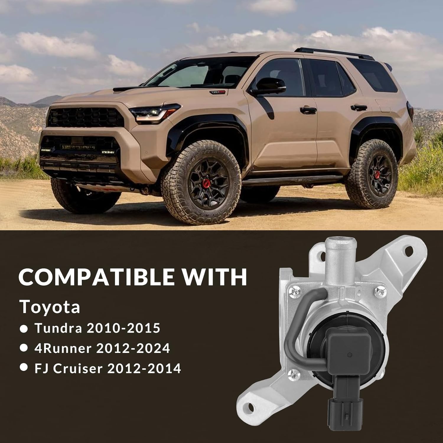 25702-31013 Left Valve Emission Control NO.2 Compatible with Toyota Tundra 4Runner FJ Cruiser 2010-2023 Air Switch Valve 4.0L V6 Replaces 25702-31014 25702-31010 25702-31012