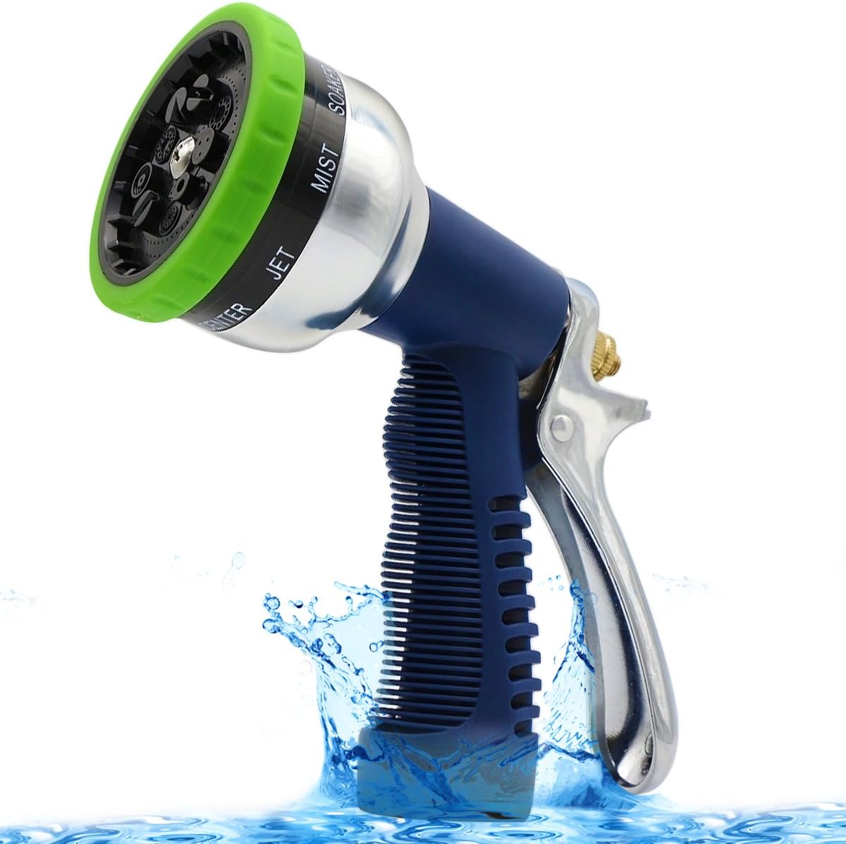 Sinxono US Garden Hose Nozzle High Pressure trigger metal Hand Sprayer with 9 Adjustable Watering Patterns for Lawn and Garden & Washing Pets