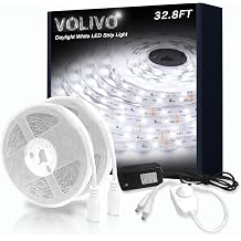 VOLIVO Beyaz LED  erit, 10 m K s labilir LED  erit 6500 K Parlak G n I  Beyaz, G l  Yap t r c , Ayna, Mutfak Dolaplar , Yatak Odas  i in Esnek Bant I k