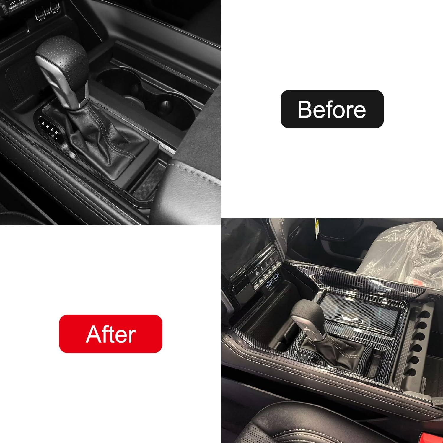 CTH for Ram 1500 TRX 2021-2024 Interior Center Gear Shift Box Decorative Panel Cover Car Accessories 2pcs (for Left Hand Drive)
