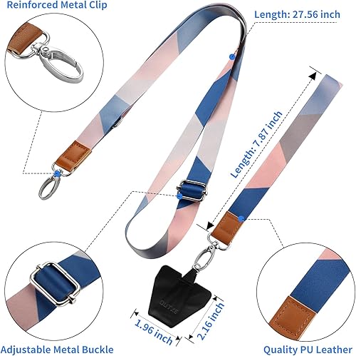 Miniatura 3 de OUTXE - Cordón universal para teléfono, 4 almohadillas duraderas, 1 correa para el cuello ajustable, 1 correa de muñeca, correa de nailon para