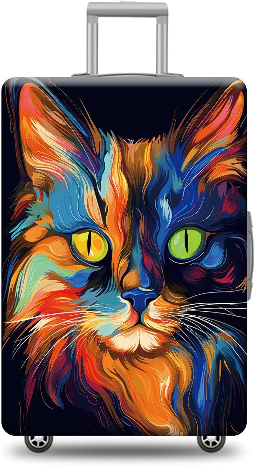 Personalized Luggage Cover Cute Balinese Cat Suitcase Protector Washable Elastic Baggage Cover For Pet Lovers Fits 18"-32" Luggage Style 4