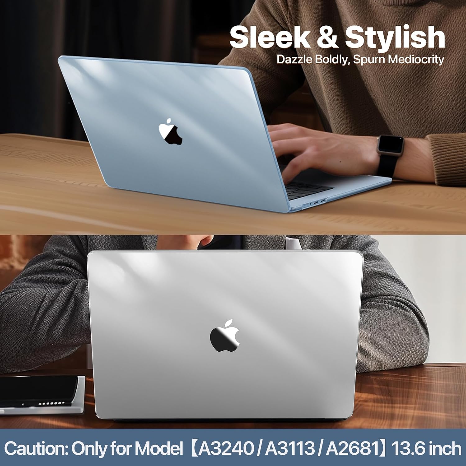 Soonjet Compatible with MacBook Air 13 inch Case, Crystal Clear Shell, Fits 2022-2026 M5/M4/M3/M2 A3449 A3240 A3113 A2681, Color-Matched Transparent Design for All MacBook Air 13.6 inch