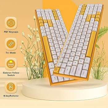 Amazon.com: BOYI TK96 Honey Milk RGB Hot Swap 96% Wireless