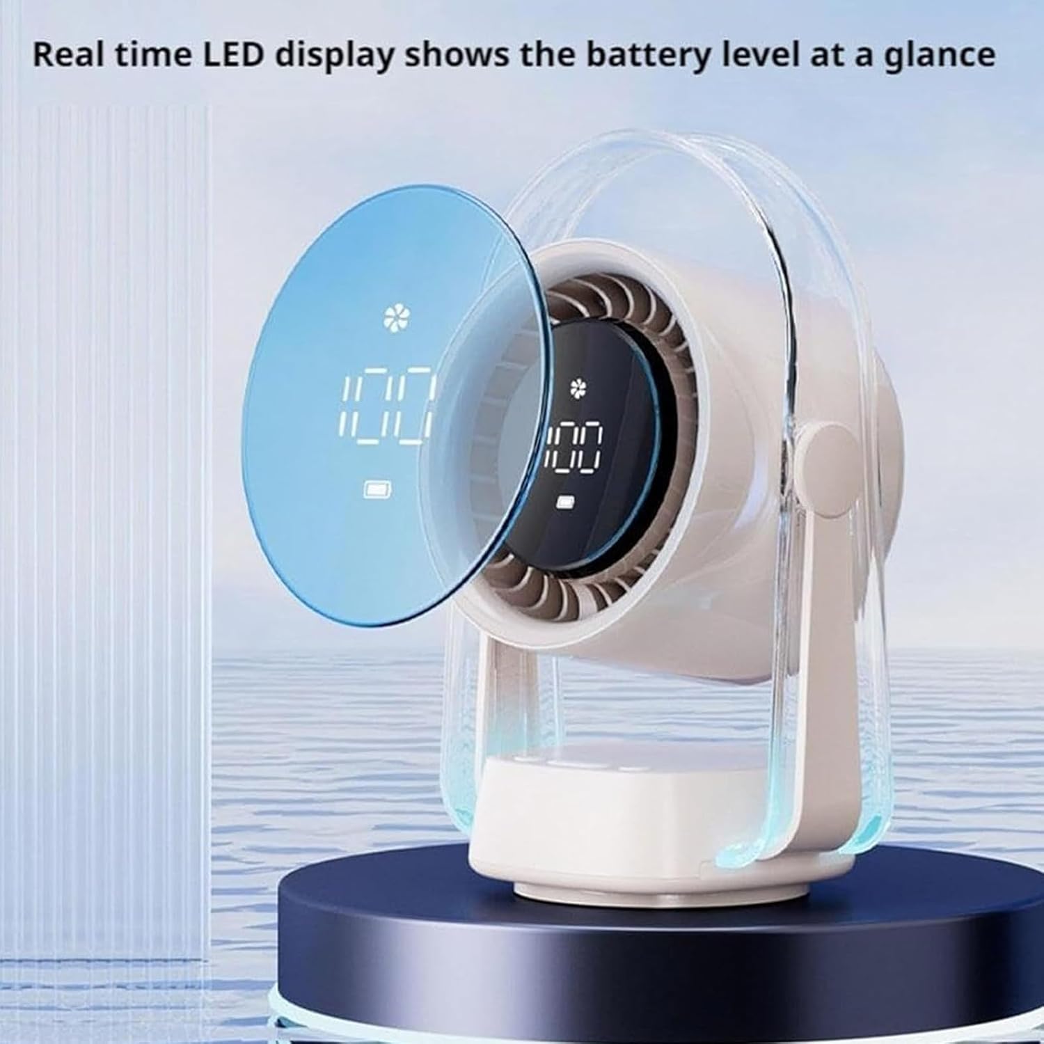 Energy Efficient USB Table Fan 3500mAh Battery 100 Adjustable Speeds Desk Fan Cooling Device For Home Workspaces