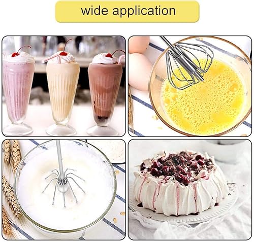Miniatura 6 de Batidor de huevos, batidor de huevos semiautomático de 12 pulgadas de acero inoxidable para mezclar, batir, batir, utensilios de cocina de alta