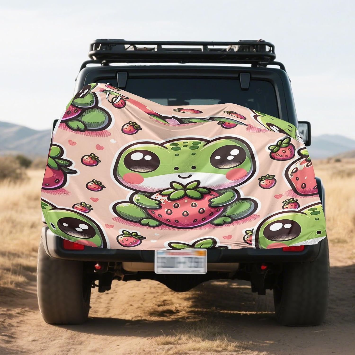 ALAZA Frog Strawberry Bike Cover Waterproof Outdoor Ebike Bicycle Covers Tarp Protection for 1/2 Bikes, Sun UV Dust Wind Proof